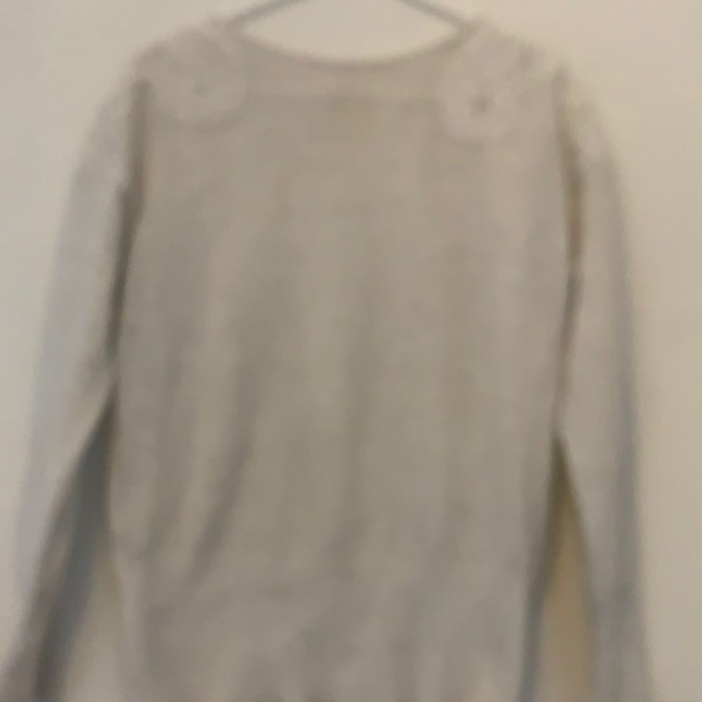 Elle cream colored lightweight sweater with shimmer. Size M. Length 24” Gorgeous